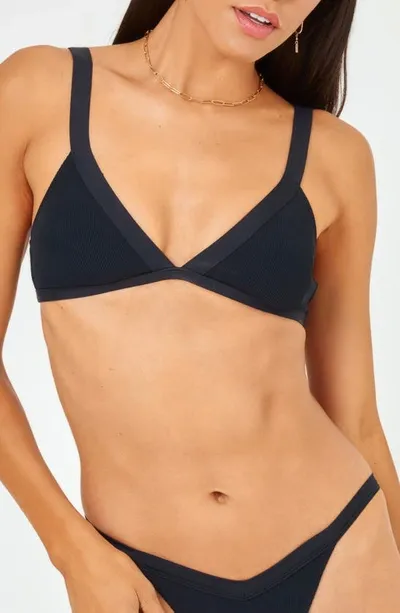 L*space Farrah Ribbed Bikini Top In Black