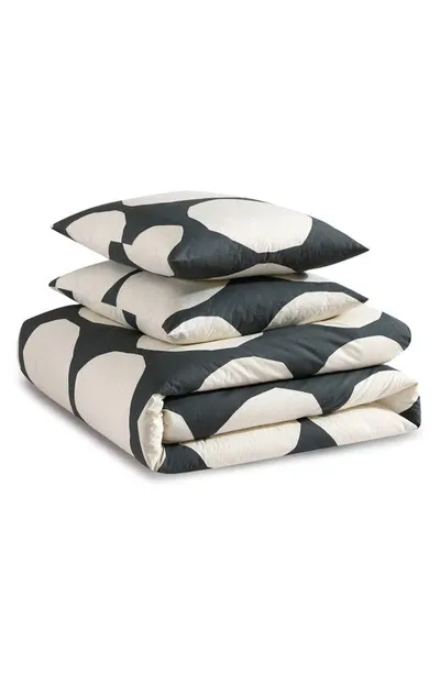 Marimekko Kivet Duvet Cover & Shams Set In Charcoal Grey