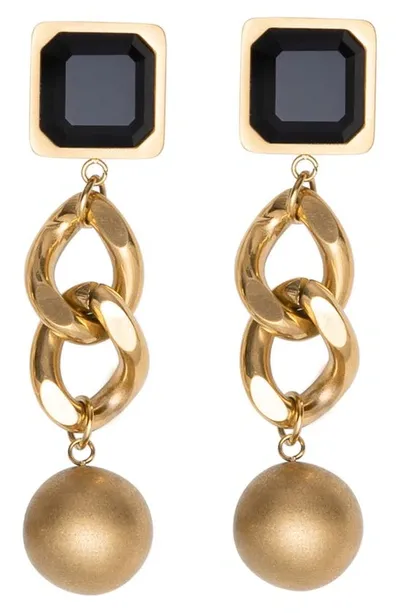 St. Moran Geo Street Drop Earrings In Black