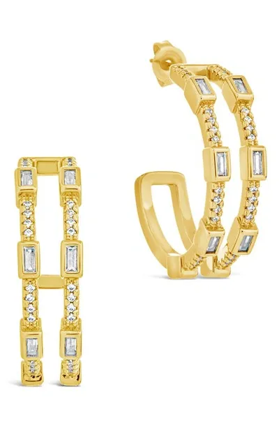 Sterling Forever Neah Cubic Zirconia Hoop Earrings In Gold