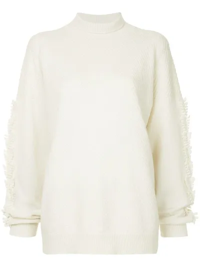 Barrie Troisieme Dimension Cashmere Turtleneck Pullover In White