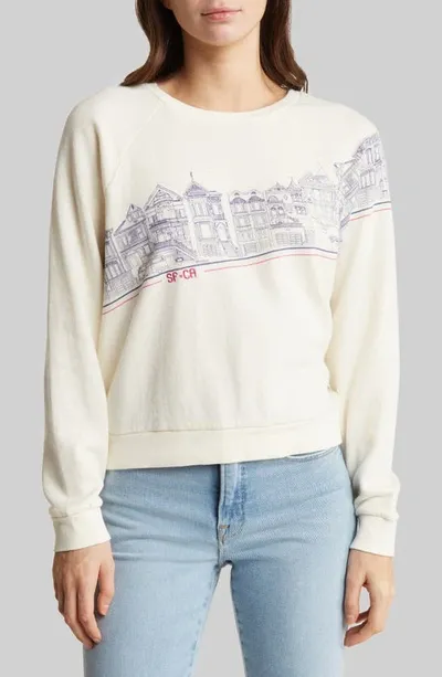 Marine Layer Cotton Graphic Sweatshirt In Natural