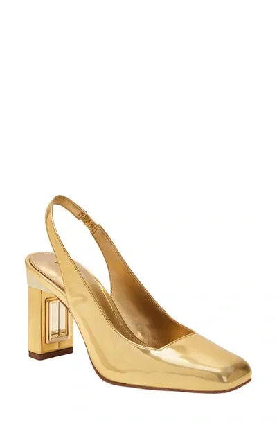 Katy Perry The Hollow Heel Slingback Pump In Gold- Polyurethane,polyester