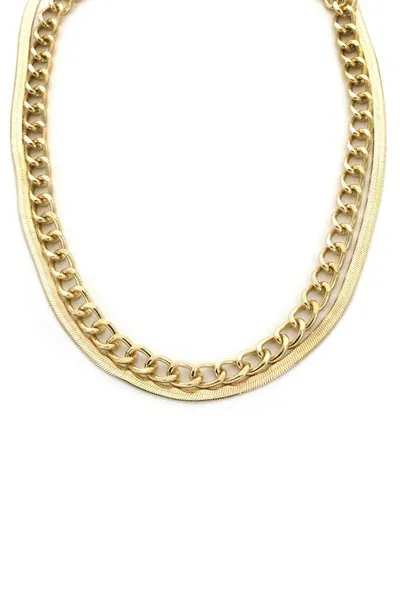 Panacea Layered Chain Necklace In Gold