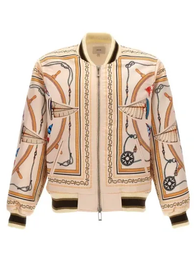 Rhude Multicolor Nautica Bomber Jacket In Neutral