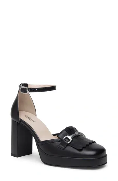 Nerogiardini Kiltie Ankle Strap Platform Pump In Black