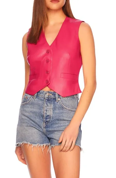 Susana Monaco Faux Leather Vest In Azalea