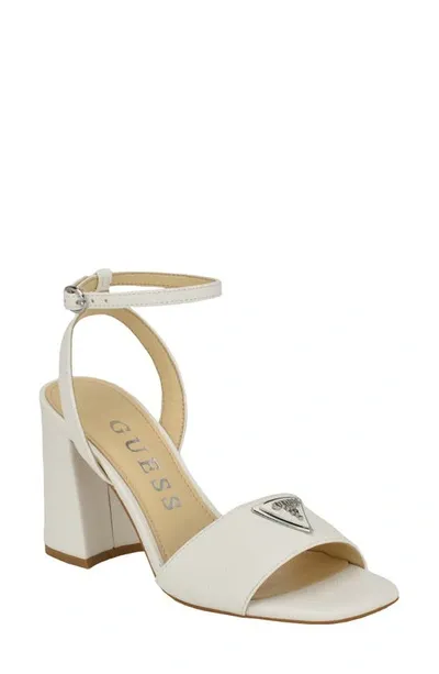 Guess Gelyae Ankle Strap Sandal In White