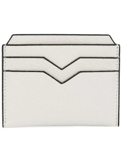 Valextra Simple Grip Spring Wallet In White