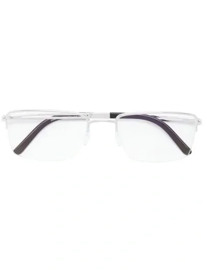 Silhouette Square Shaped Glasses In Metallic