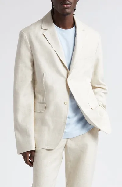 Jacquemus La Veste Deconstructed Viscose & Linen Blazer In Light Beige