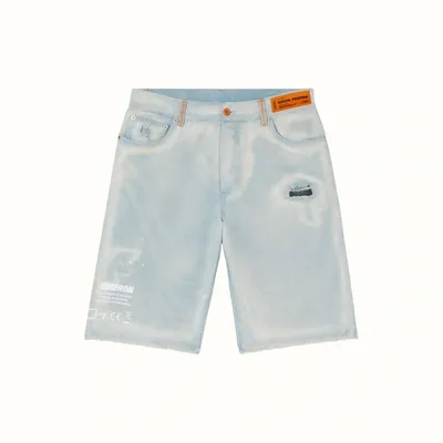 Heron Preston Denim Shorts In Blue