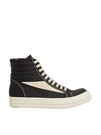 Rick Owens Drkshdw Vintage Canvas High Sneakers In Black