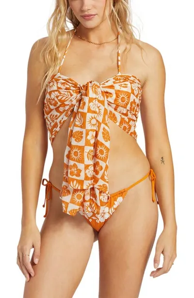 Billabong Wrapped Up Cover-up Sarong In Dried Mango