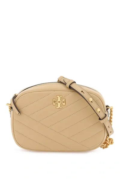 Tory Burch Chevron Small Kira Camera Bag In Gold