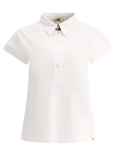 Herno Poplin And Monogram Polo Shirt In White