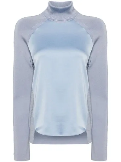 Simkhai Mateo Panelled Turtleneck Top In Blue