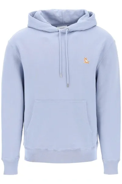 Maison Kitsuné Chillax Fox Hooded Sweatshirt In Light Blue