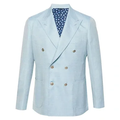 Gabo Napoli Double-breasted Blazer In Blue