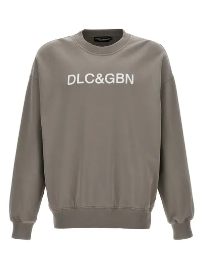 Dolce & Gabbana Logo Print Sweatshirt Gray In Grey