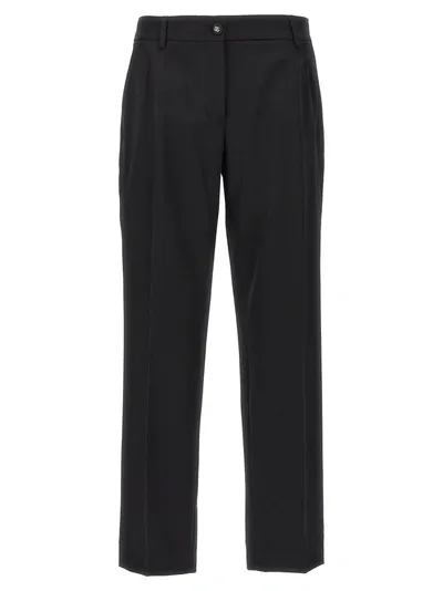 Dolce & Gabbana Wool Canvas Pants In Black