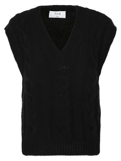 Took Knitted Vest In Black