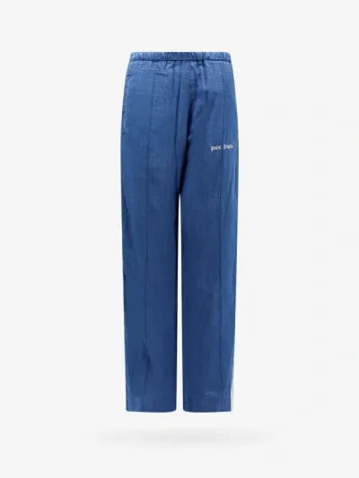 Palm Angels Woman Trouser Woman Blue Pants