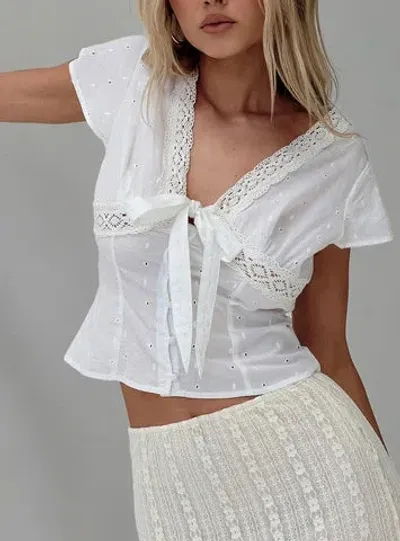 Princess Polly Tullock Top In White