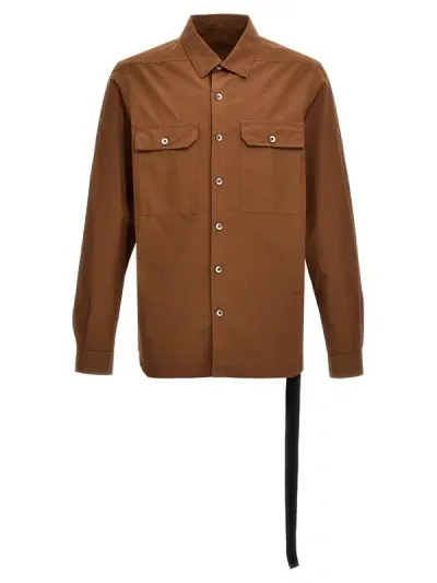 Rick Owens Drkshdw Cotton Shirt In Brown