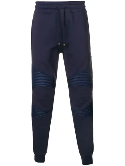 Mr & Mrs Italy Biker-panels Track Pants In Blue