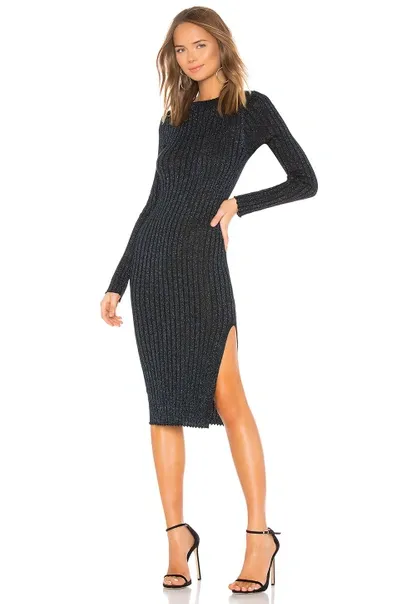 By The Way. Aliza Sweater Dress In Blue Metallic