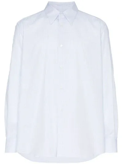 Raf Simons Square Print And Plastic Pocket Cotton Shirt In White