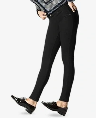 Hue Fleece-lined Denim Leggings In Black