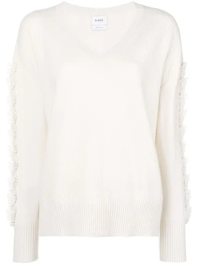 Barrie Troisieme Dimension Cashmere V-neck Pullover In White