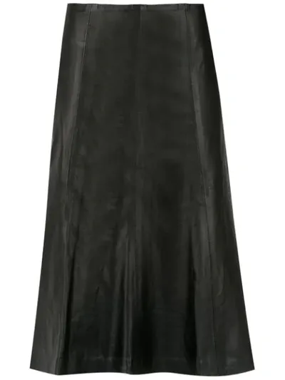 Clé Pleated Midi Skirt In Black