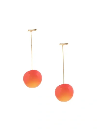 E.m. Cherry Pierced Earrings In Red