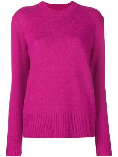 Calvin Klein Long-sleeve Fitted Sweater In Pink