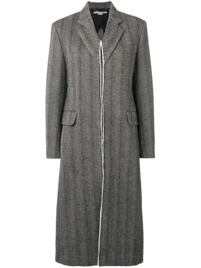 Stella Mccartney Tweed Long Coat In Black