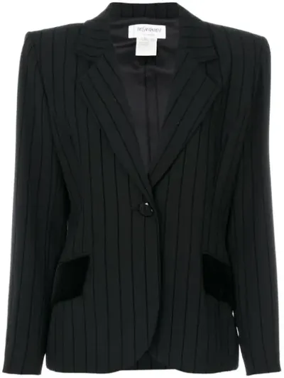 Pre-owned Saint Laurent Striped Blazer In Black