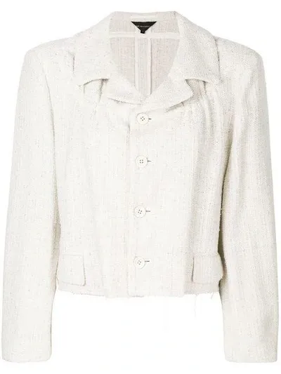 Pre-owned Comme Des Garçons Distressed Cropped Jacket In Neutrals