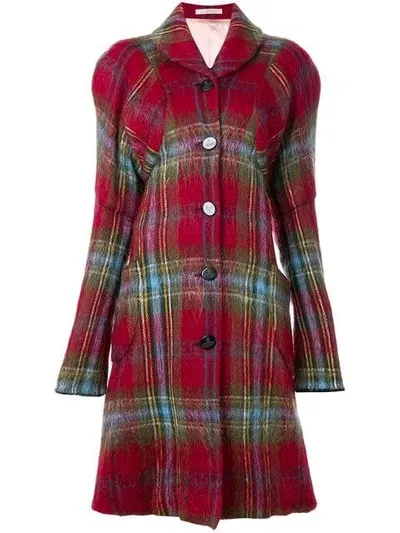 Pre-owned Vivienne Westwood Gold Label Tartan Coat In Red