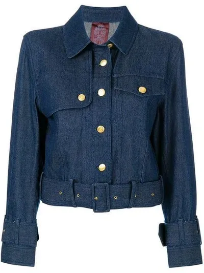 Pre-owned John Galliano Belted Denim Jacket In Blue