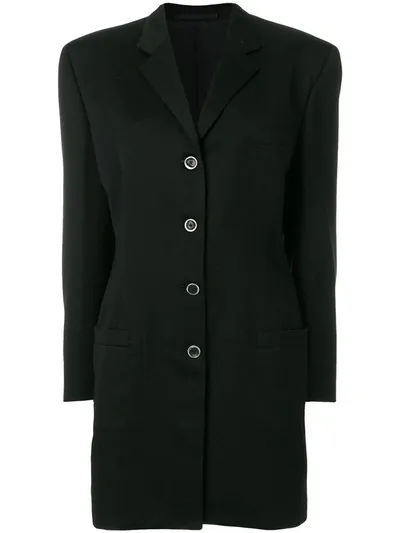 Pre-owned Versace Mid-length Blazer In Black