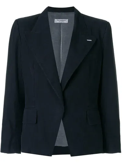 Pre-owned Saint Laurent Blazer Mit Schmaler Passform In Black