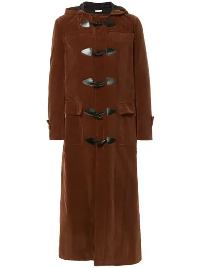 Pre-owned Comme Des Garçons Velvet Long Coat In Brown