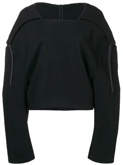 Pre-owned Comme Des Garçons 1996 Hooded Cropped Jumper In Black