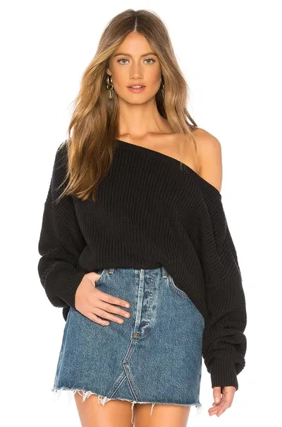 Callahan X Revolve Shaker Knit Off Shoulder Sweater In Black