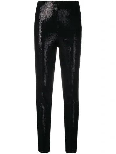 Plein Sud Sequin Skinny Trousers In Black