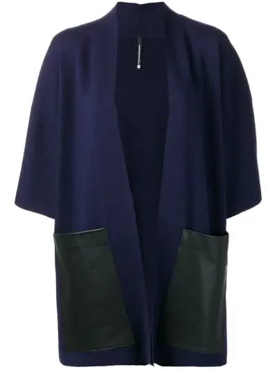 Pierantoniogaspari Open Front Cardigan In Blue