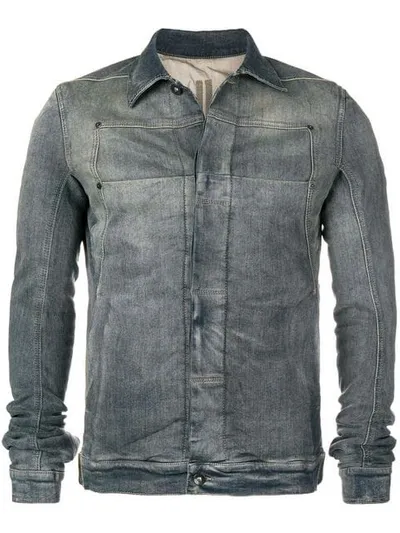 Rick Owens Drkshdw Faded Denim Jacket In Grey